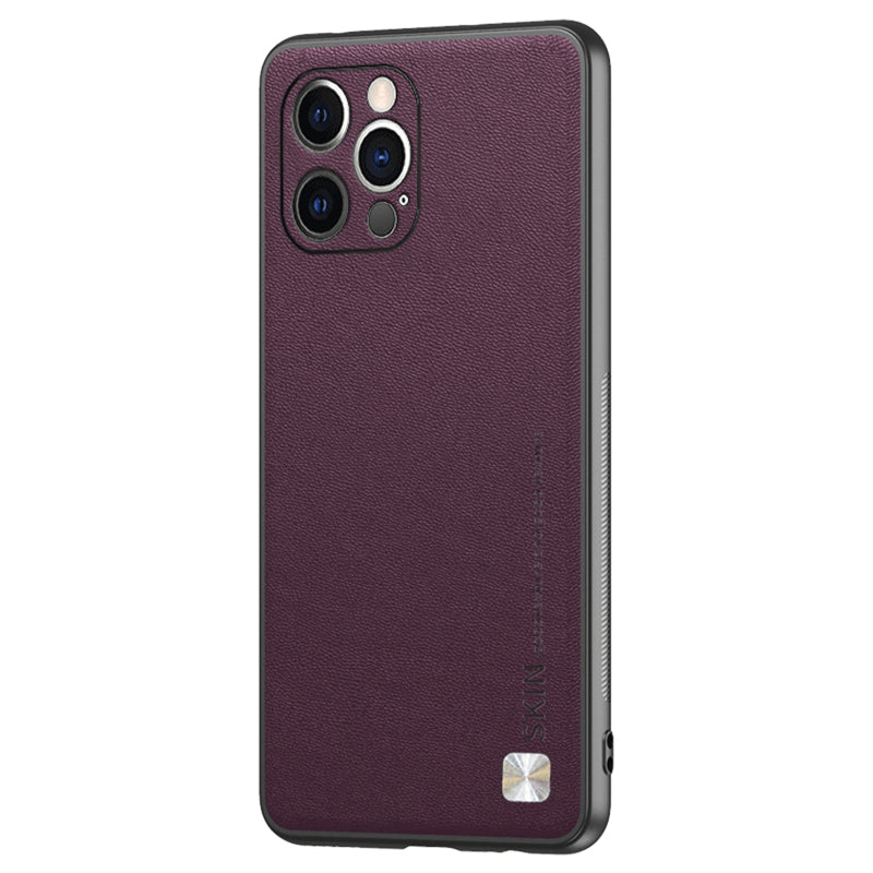 Pouzdro odolné proti nárazu pro iPhone 13 Pro Max 6,7palcový PU kožený kryt PC+TPU na telefon s kovovým dekorem Pouzdro odolné proti nárazu pro iPhone 13 Pro Max 6,7palcový PU kožený kryt PC+TPU na telefon s kovovým dekorem